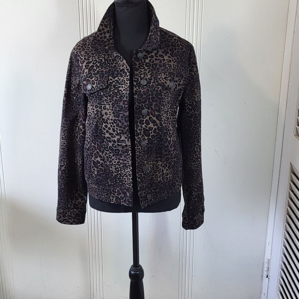 Nine West Brown and Black Leopard Print Jacket